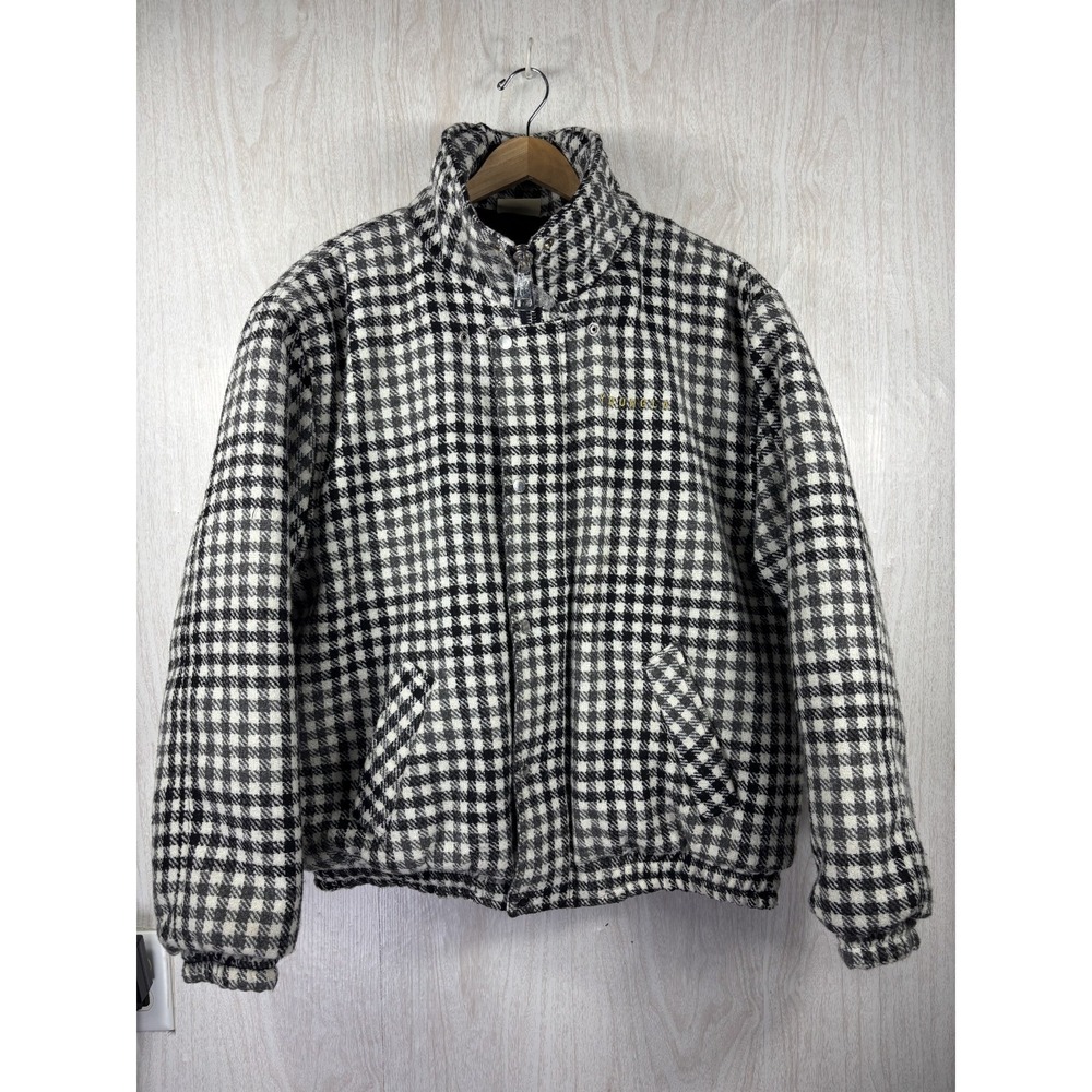 YoungLA 563 Kingpin Jacket Mens XXL Black White Plaid Quilted Bomber NWOT 2022